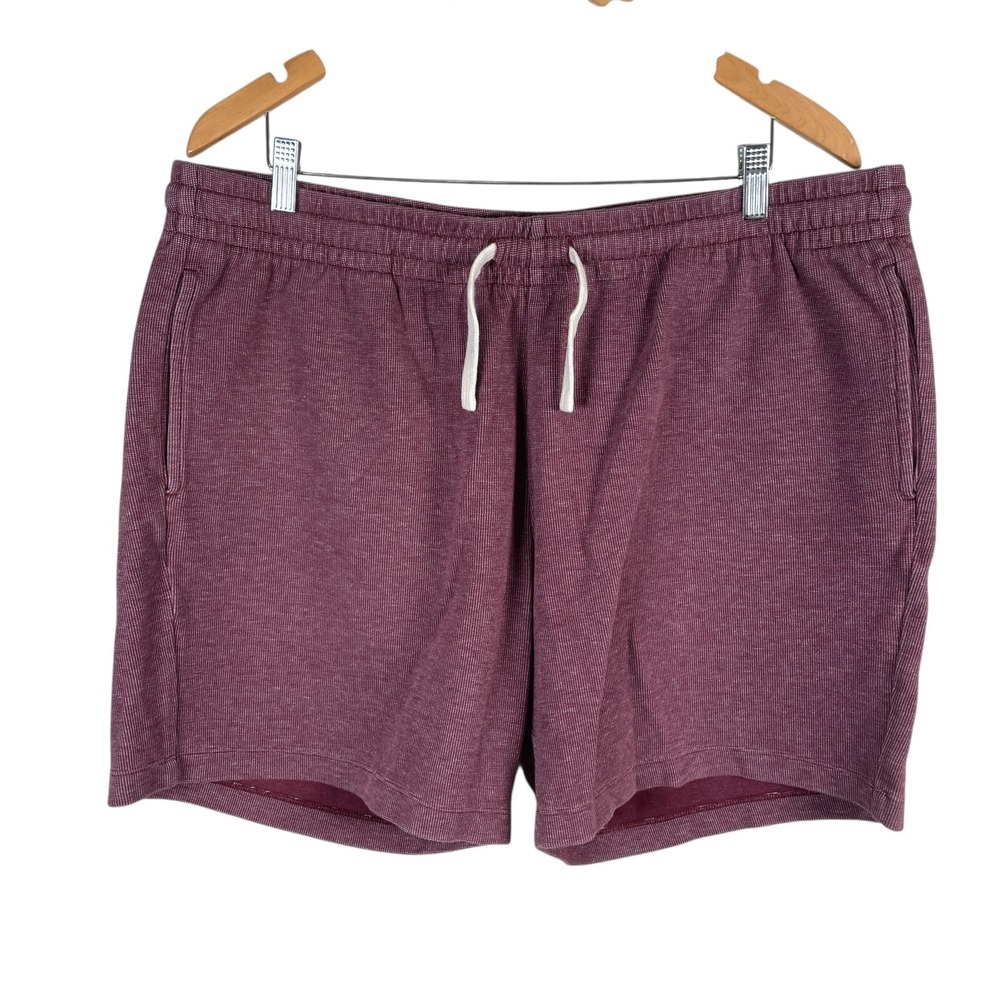 BearBottom Clothing Fleece Shorts Mens 2XL Purple Elastic Waist Stretch Pockets